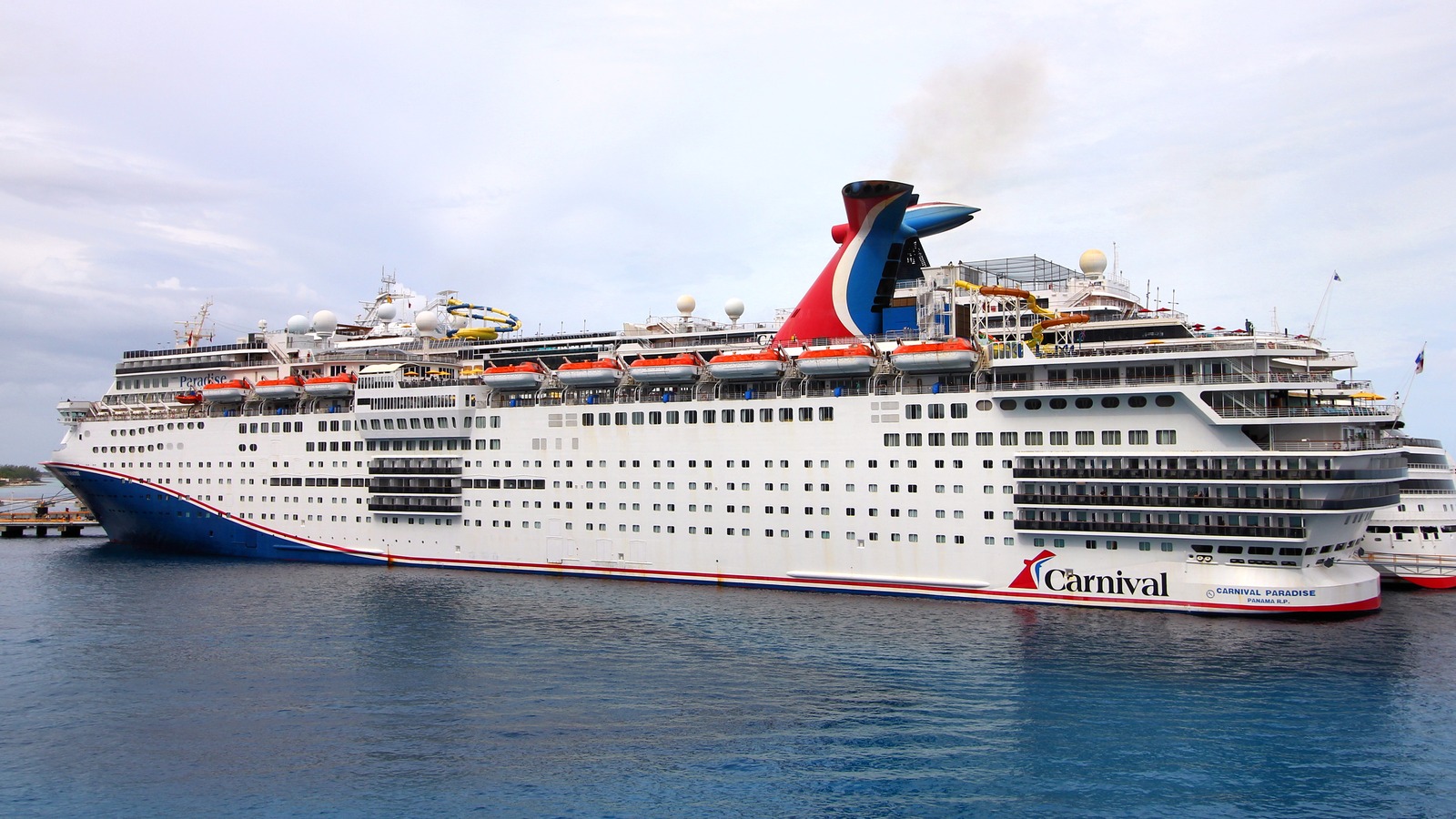 Carnival Paradise cruise ship docked at Cozumel, Mexico