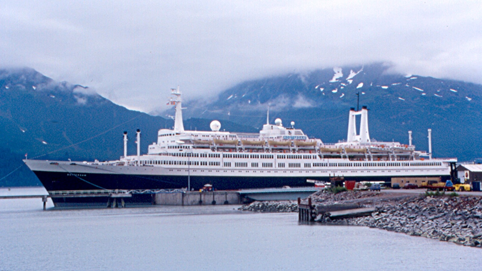 Holland America Line ship Rotterdam docked at Valdez Alaska