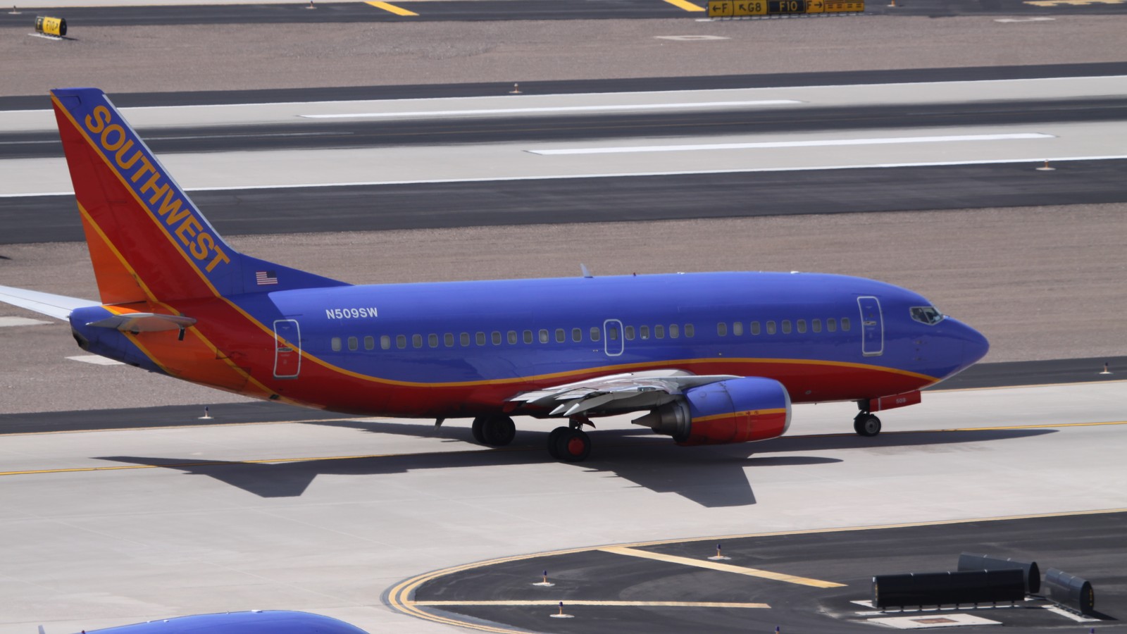 Southwest Airlines Boeing 737 on the ground at Phoenix Sky Harbor International Airport