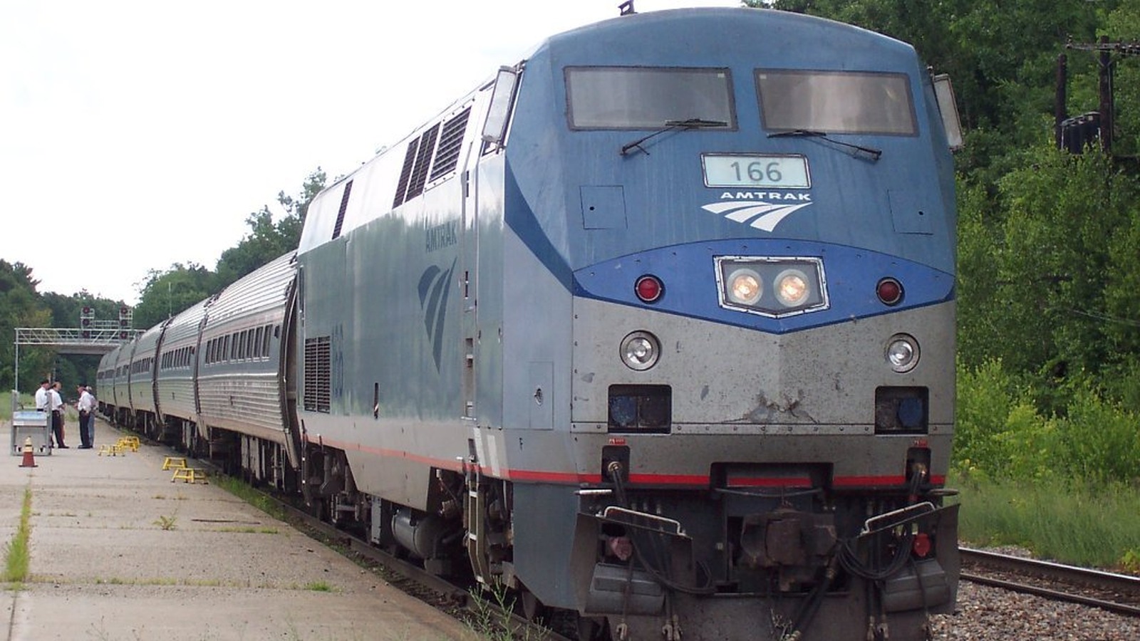 Amtrak locomotive at Saratoga Springs on the Adirondack corridor