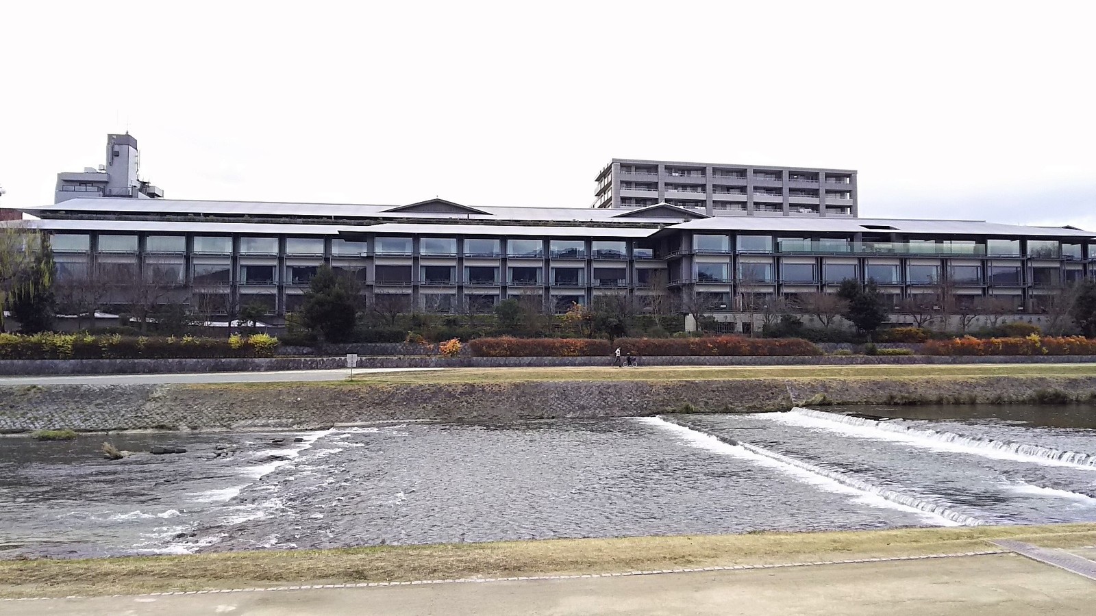 Exterior view of The Ritz-Carlton Kyoto along the riverfront
