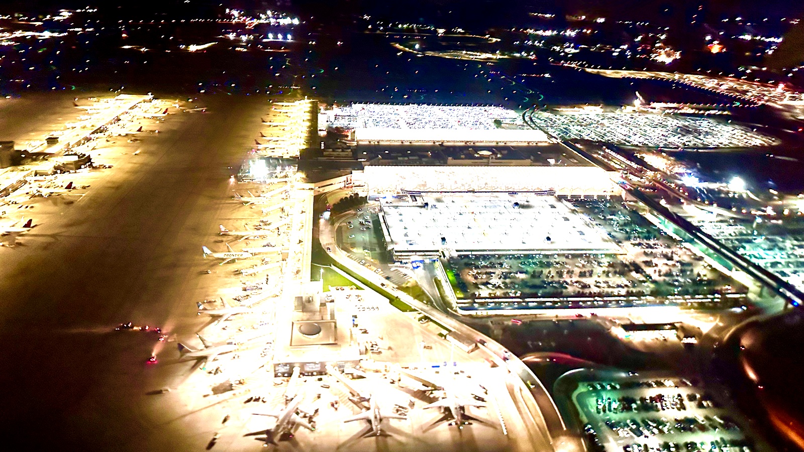 Hartsfield-Jackson Atlanta International Airport terminal and ramp area with aircraft visible