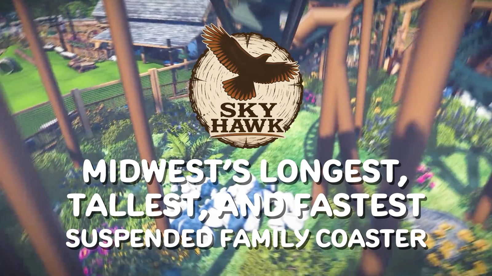 Sky Hawk coaster artwork from the official Camp Timber Trail announcement video