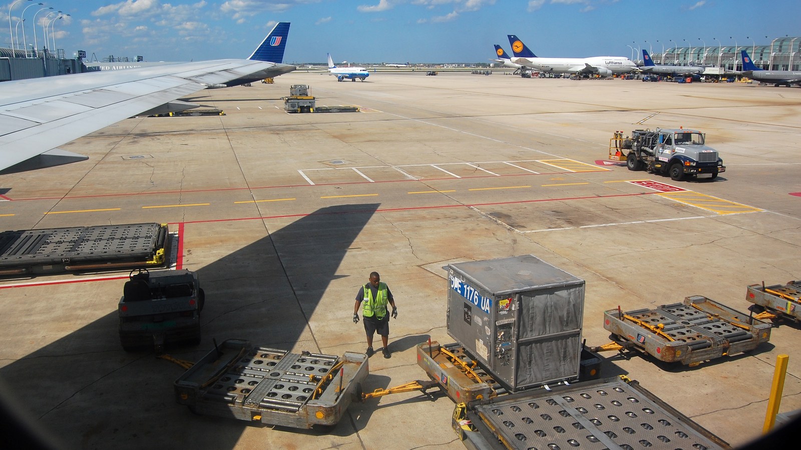 Airfield and terminal complex view at Chicago OHare International Airport