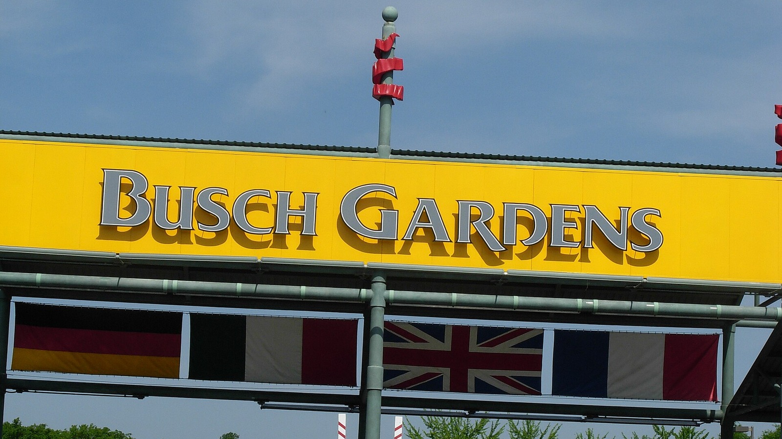 Approach road and entrance area at Busch Gardens Williamsburg in Virginia