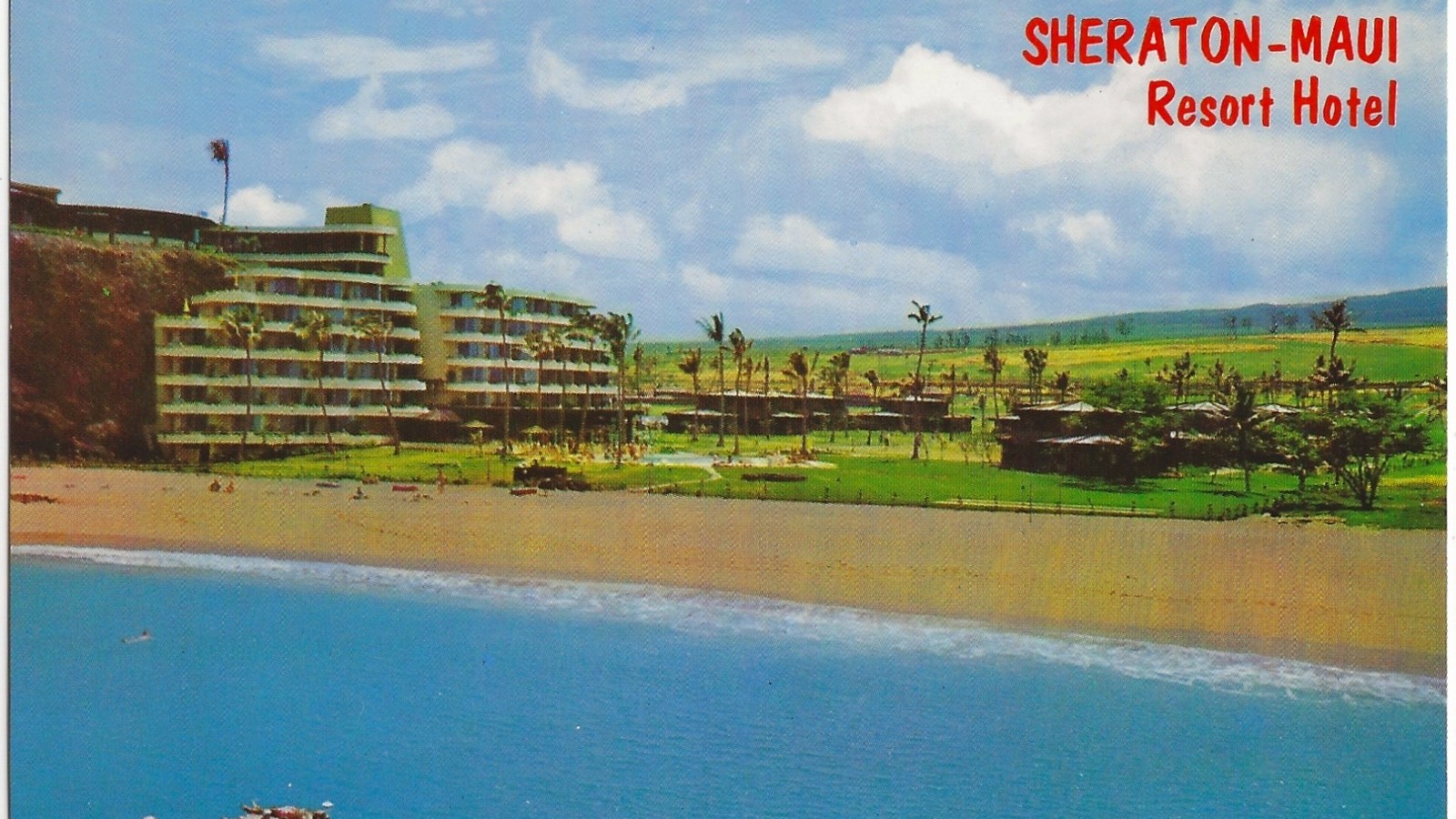 Exterior view of Sheraton Maui Resort Hotel along Kaanapali Beach in Hawaii