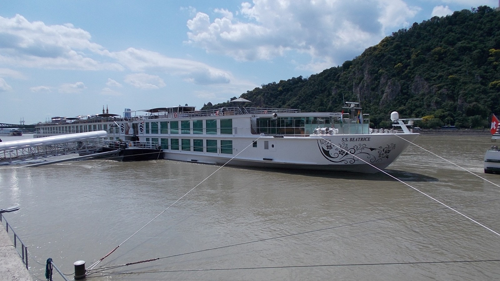 Uniworld S.S. Beatrice river cruise ship docked on the Danube