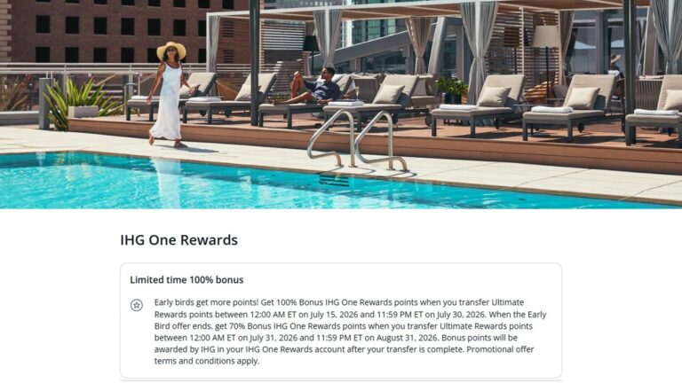 Chase Ultimate Rewards Offers 70 Percent Bonus to IHG Through August 31