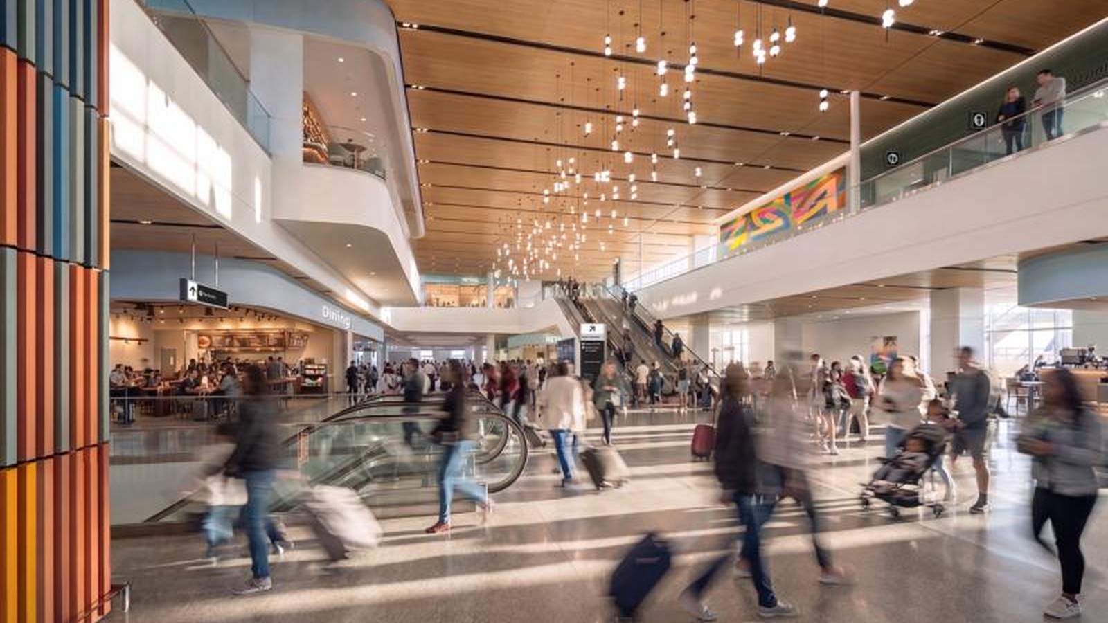 Design rendering of the future S Concourse Evolution passenger level at SEA Airport