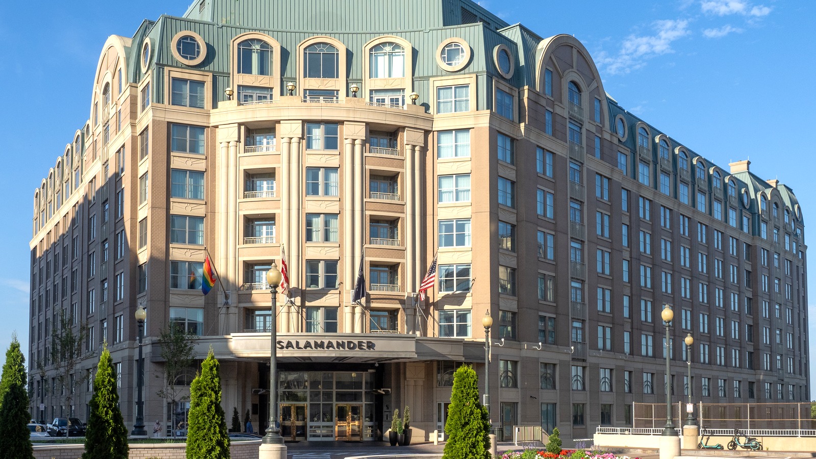Exterior of the former Salamander Washington DC hotel now branded The Potomac Hotel