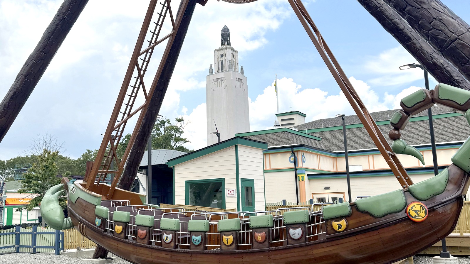 Scorpios pirate ship swing ride vehicle at Rye Playland in Westchester County New York