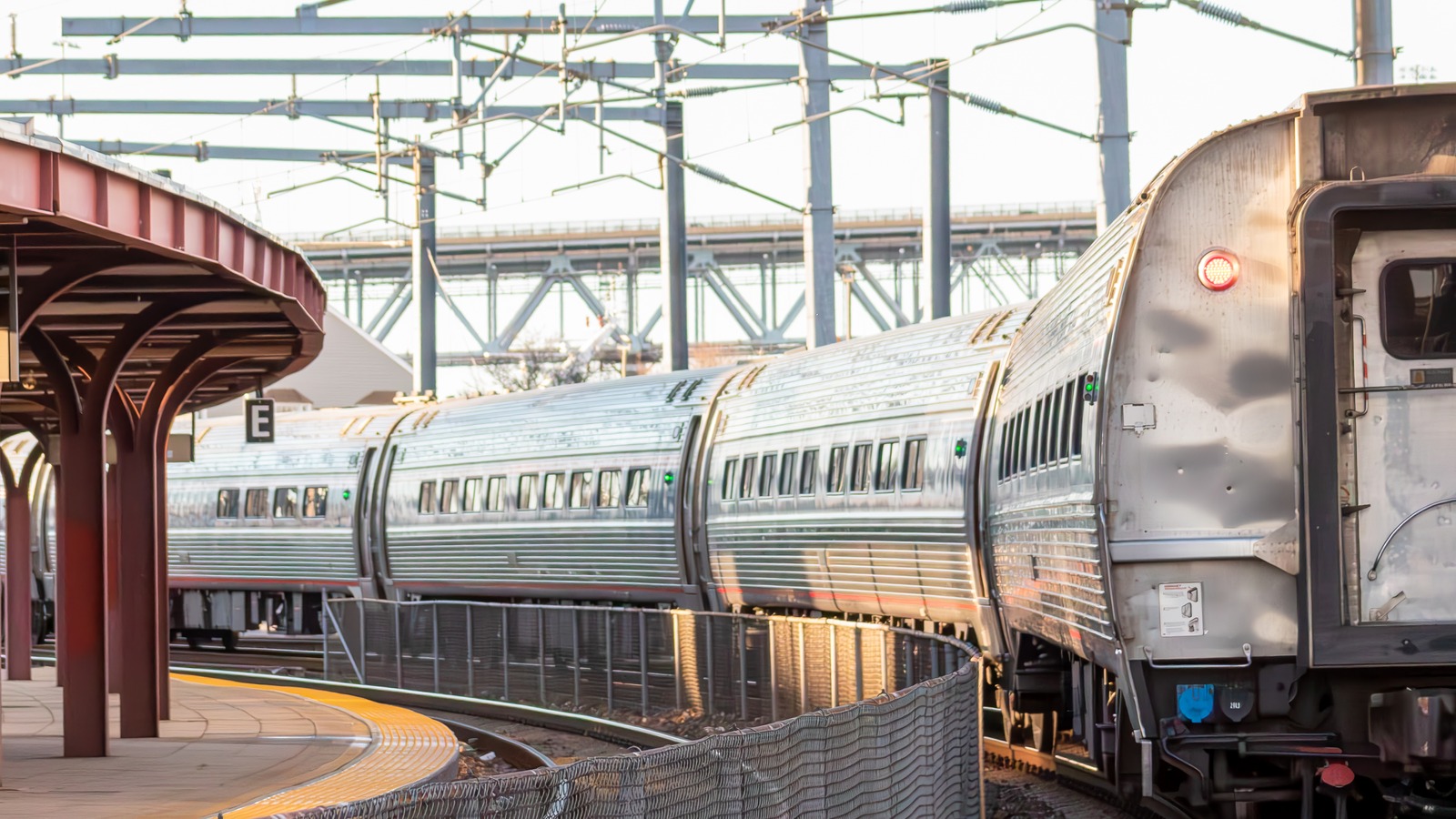 Amtrak Northeast Regional train departing New London station