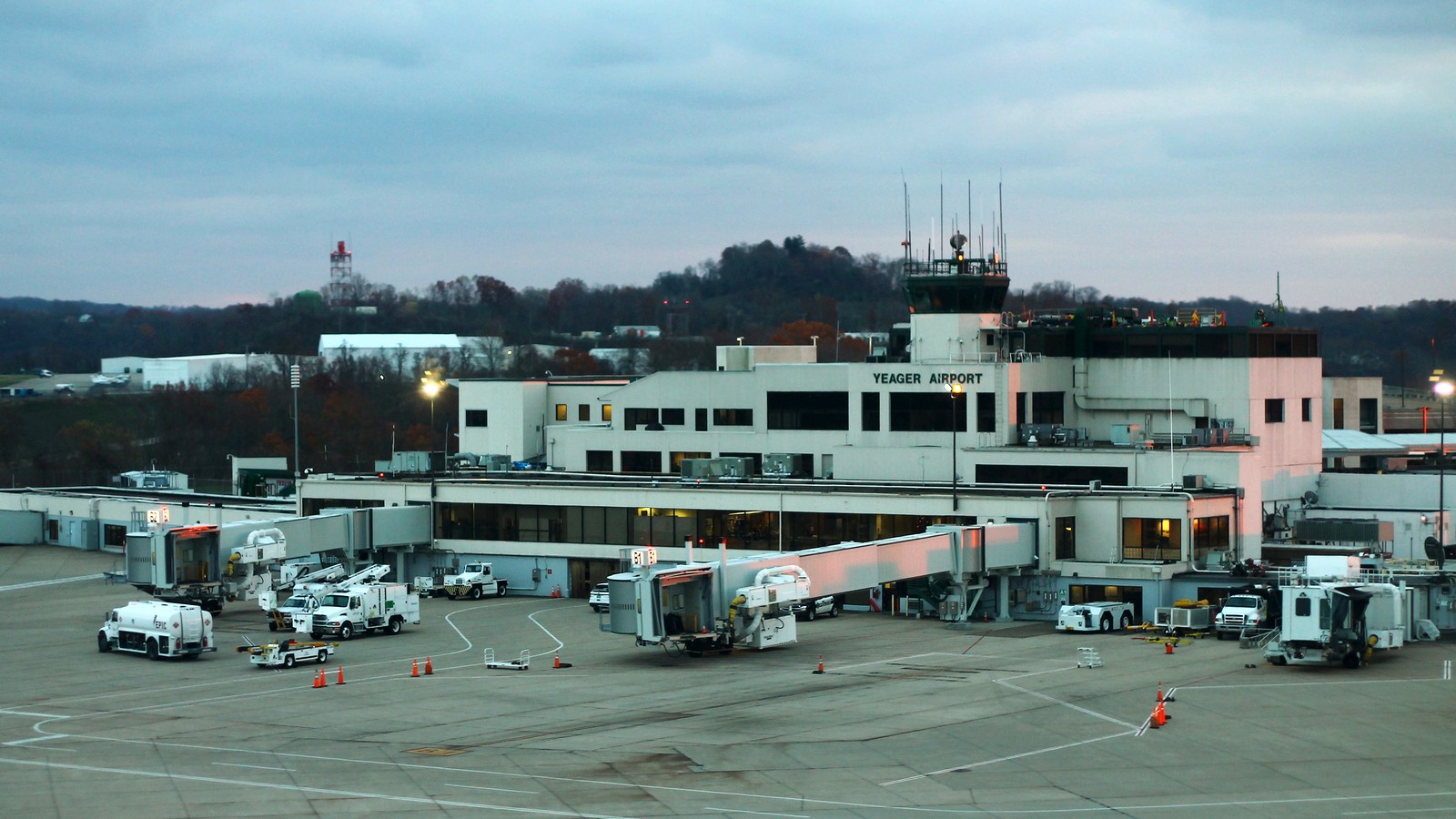 Charleston Yeager Airport terminal exterior at CRW West Virginia