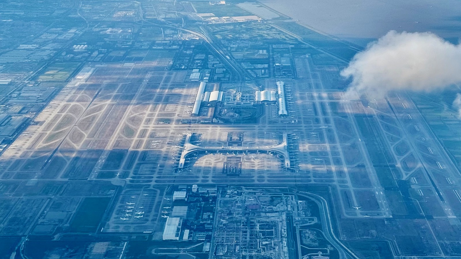 Shanghai Pudong International Airport exterior terminal view