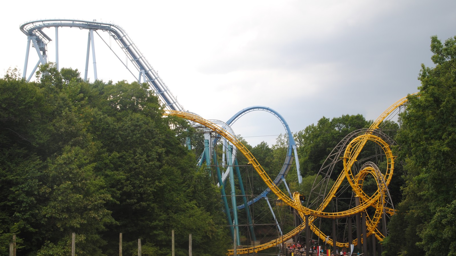 Griffon, Alpengeist, and Loch Ness Monster roller coasters at Busch Gardens Williamsburg