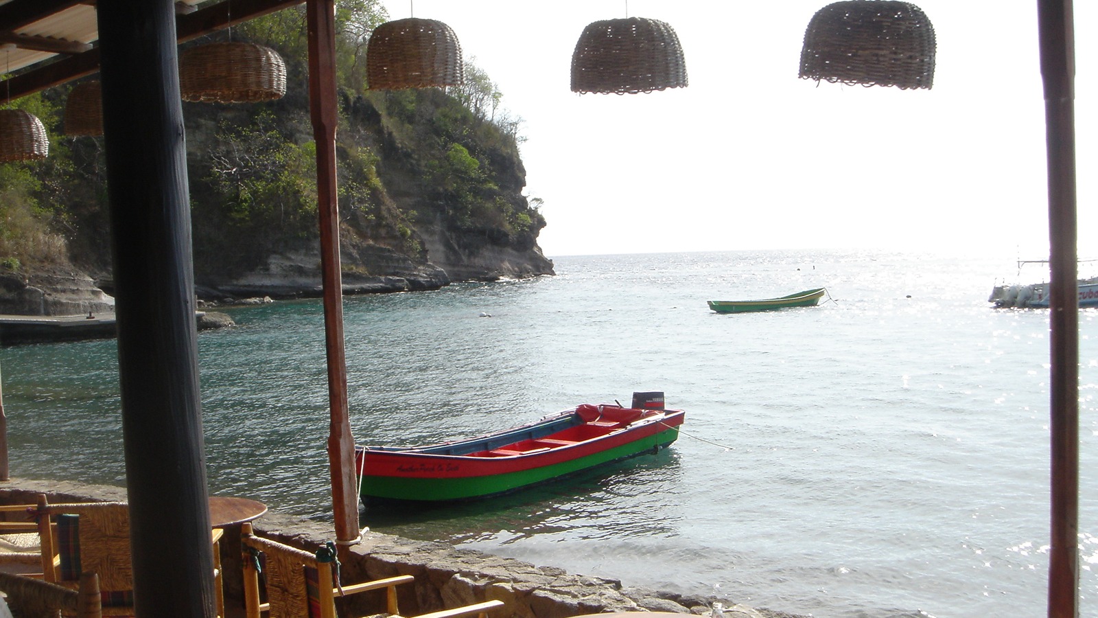 Anse Chastanet beach and sailboats on Saint Lucia west coast near the Canaries dive corridor