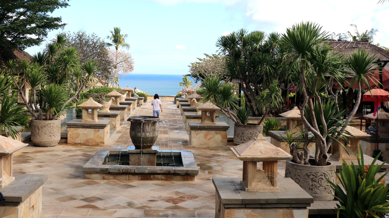 AYANA Resort Bali cliffside buildings and pools overlooking Jimbaran Bay