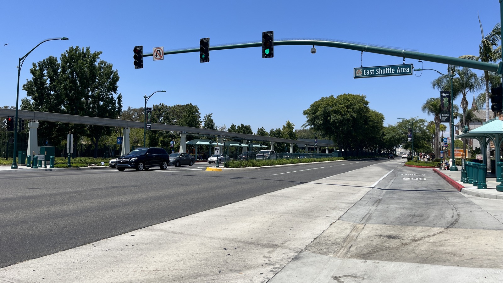 Harbor Boulevard beside Disneyland Resort at the existing east shuttle area