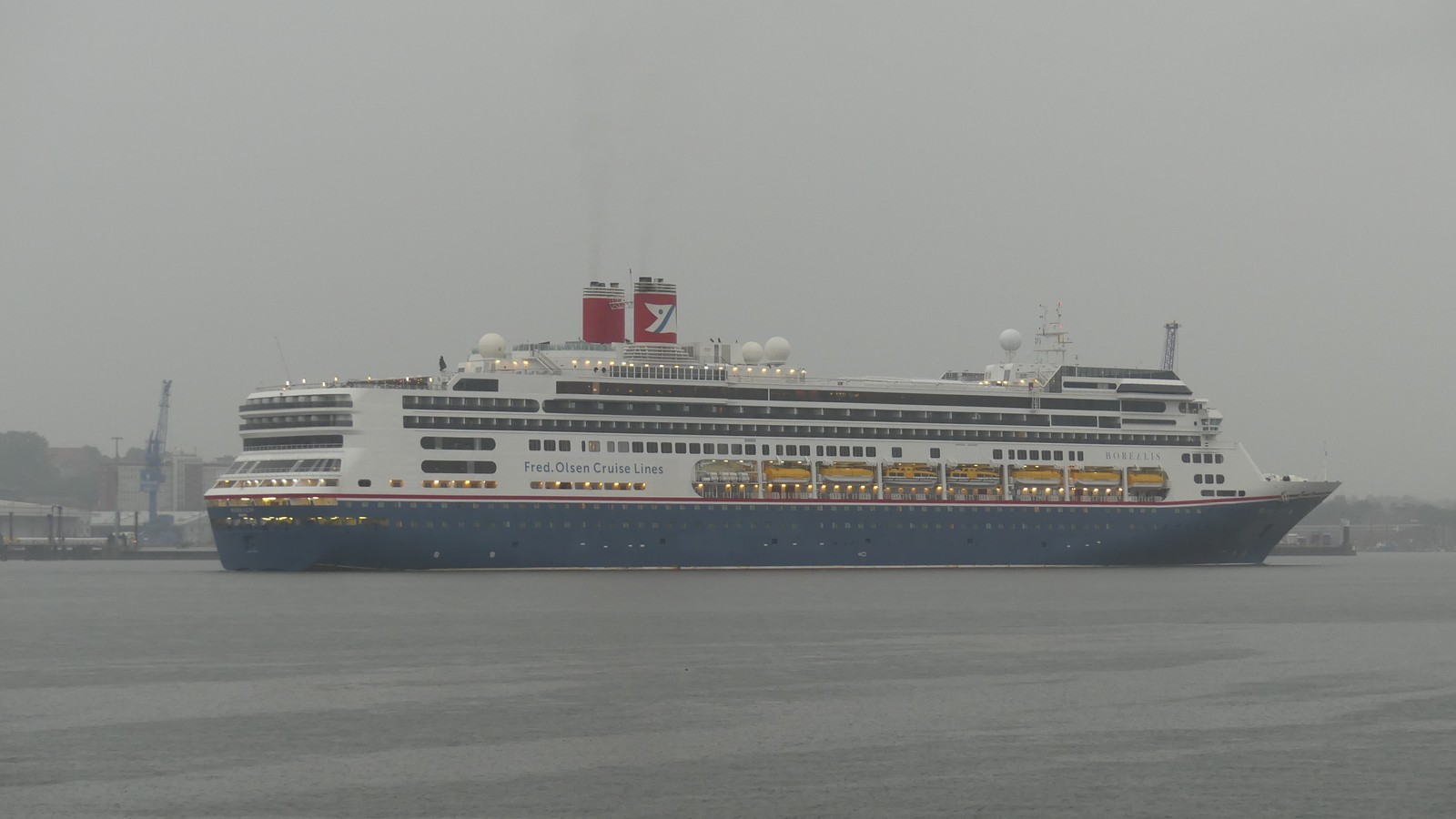 Fred. Olsen cruise ship Borealis docked in Kiel