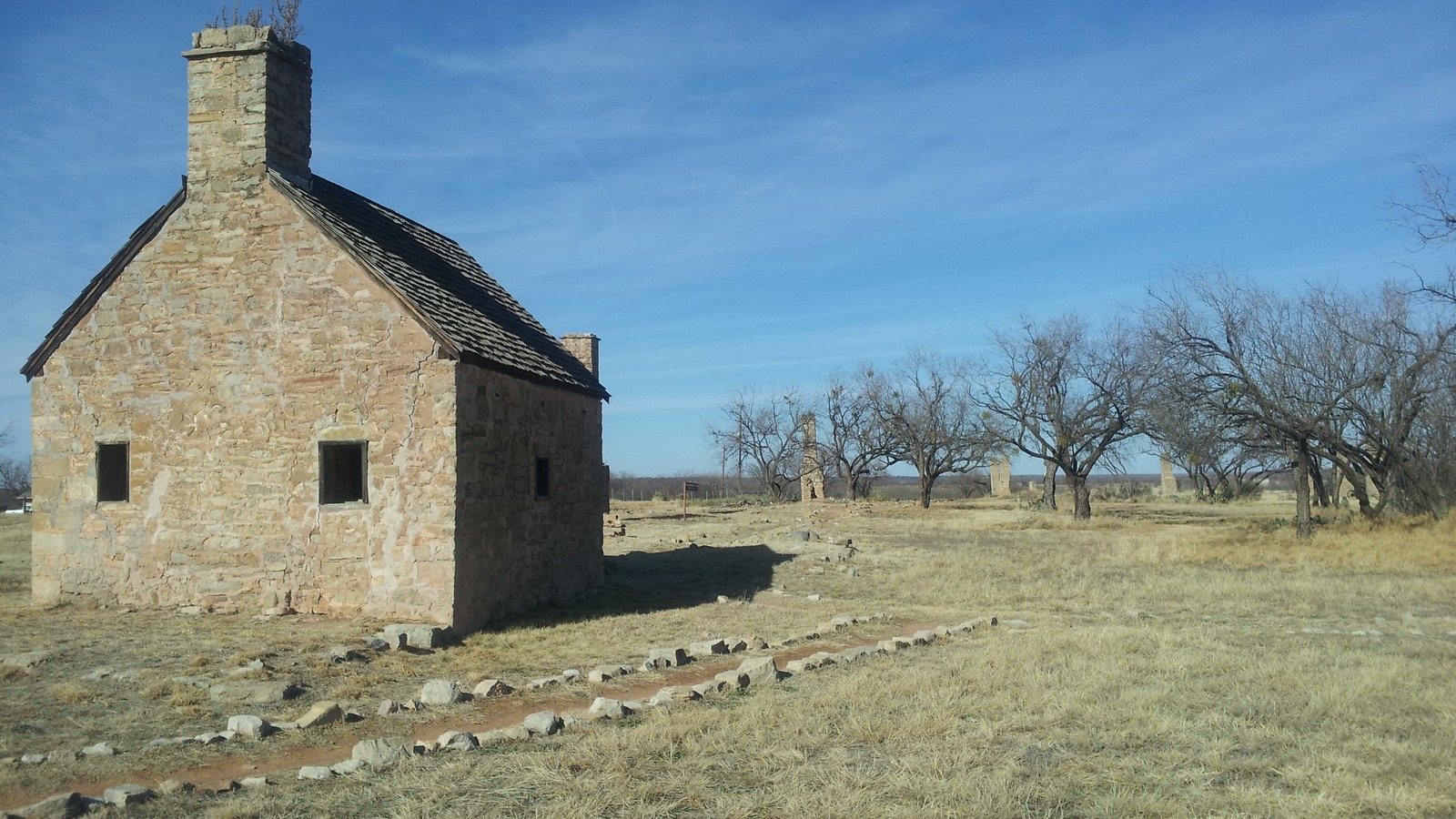 Historic guard house at Fort Phantom Hill near Abilene