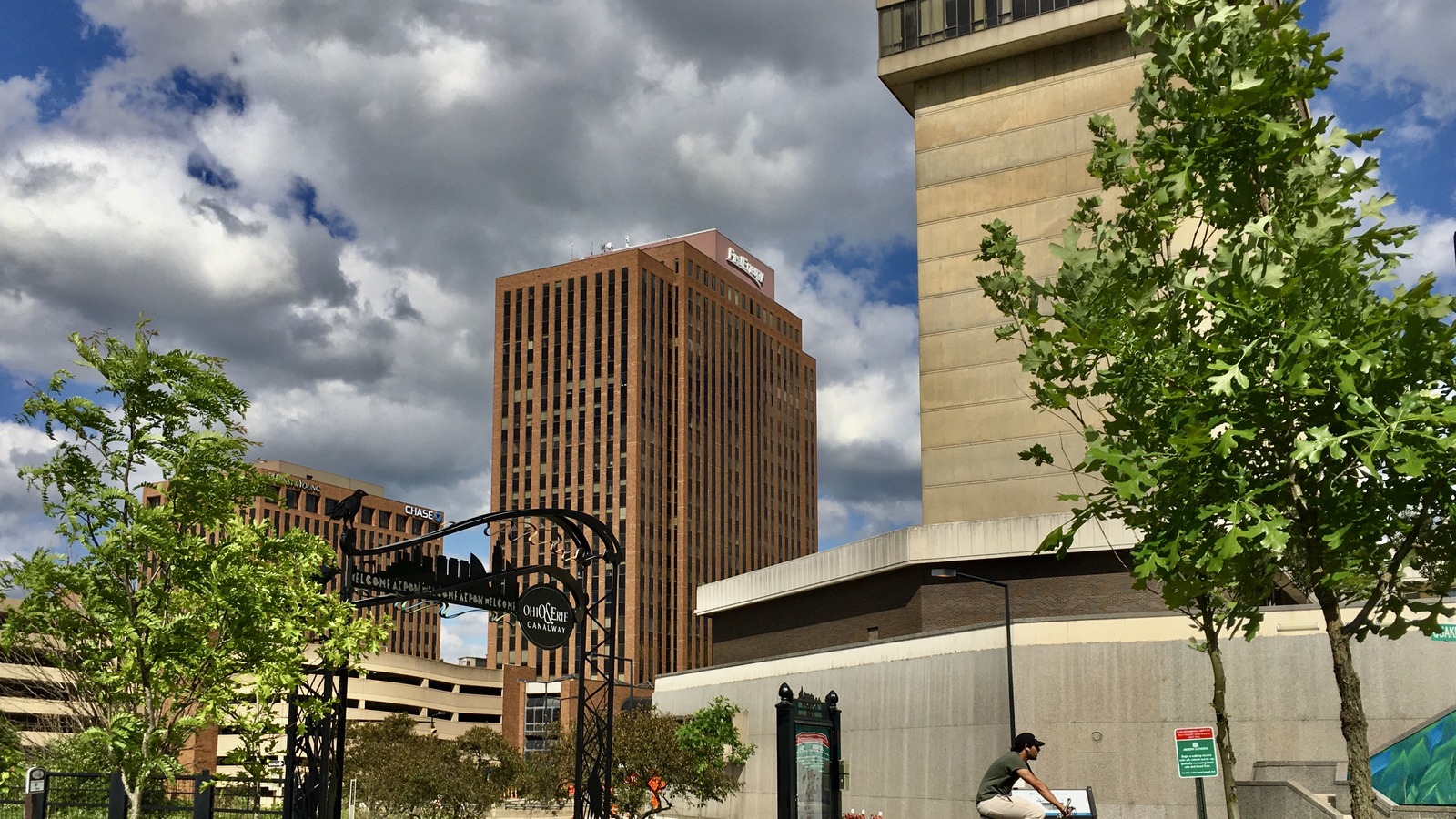 Ohio and Erie Canalway through downtown Akron