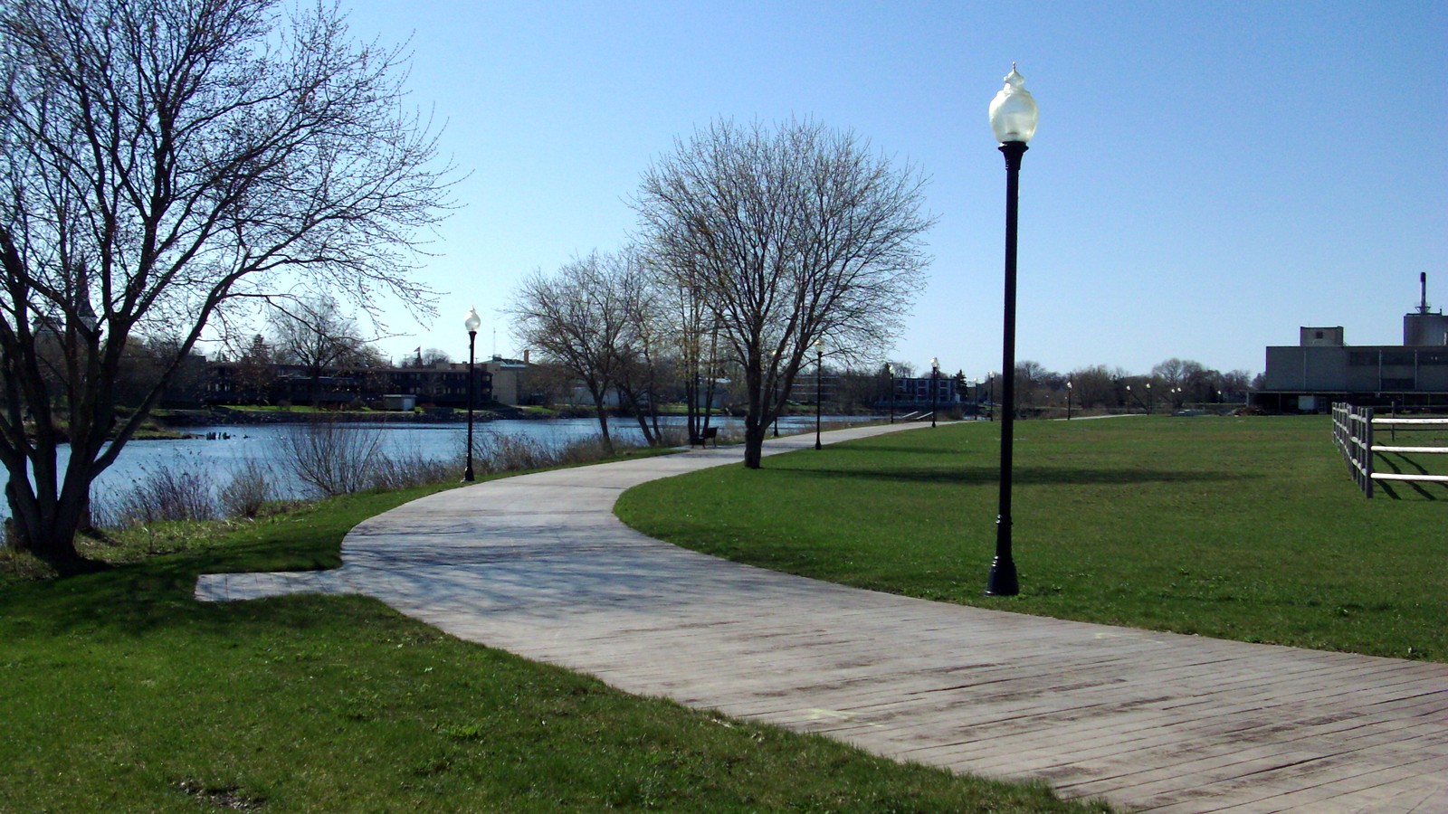 Waterfront path along Alpena's Great Lakes Maritime Heritage Trail