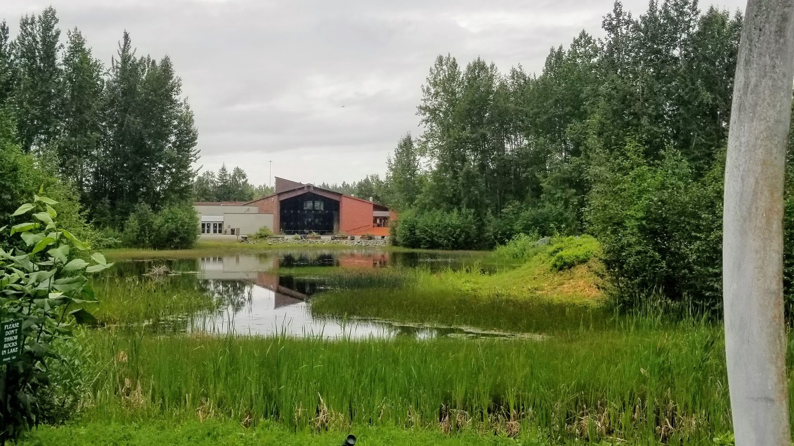 Alaska Native Heritage Center across Lake Tiulana