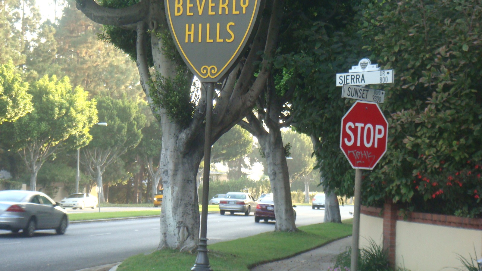 Beverly Hills streetscape in California