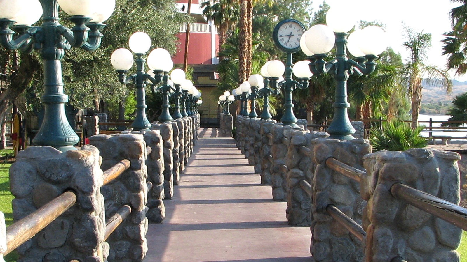 Paved Laughlin Riverwalk beside the Colorado River