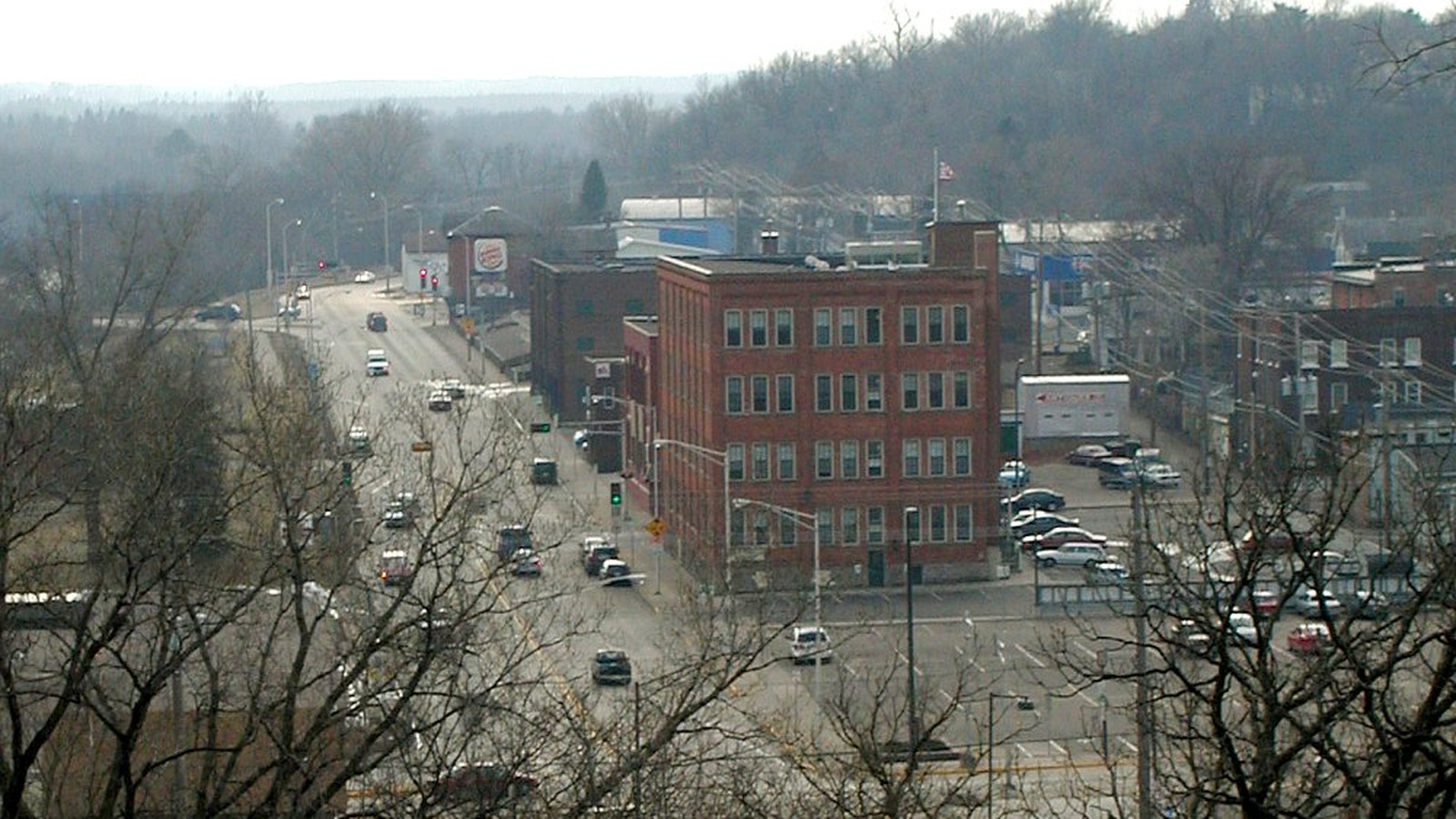 Chippewa Falls cityscape above the Chippewa River