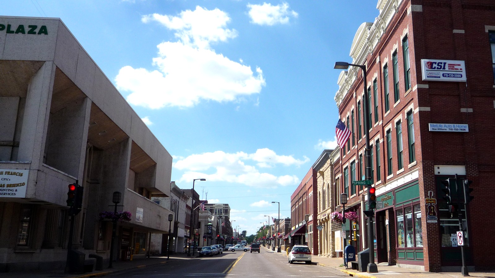 Historic commercial buildings in downtown Chippewa Falls