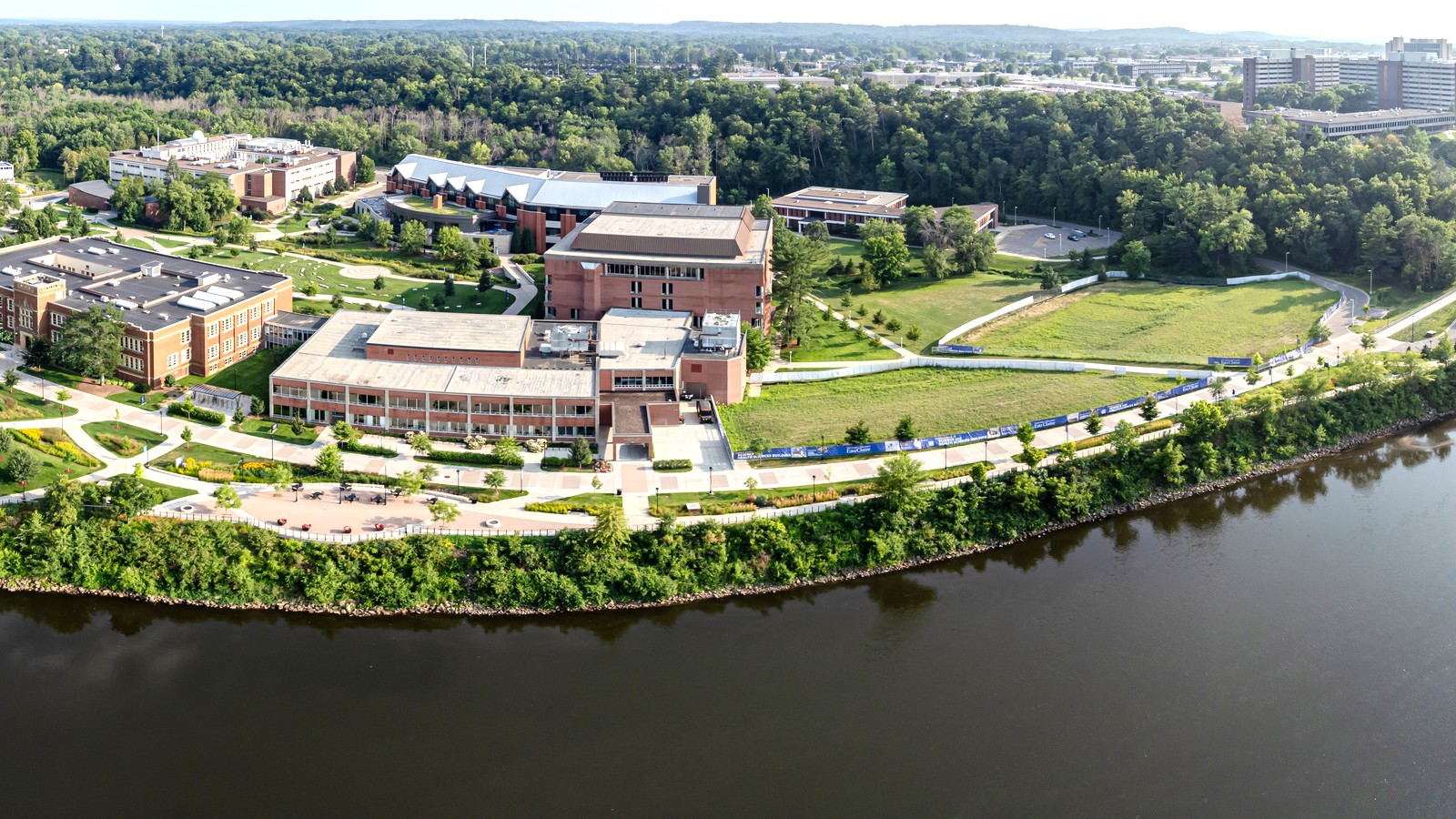 University of Wisconsin-Eau Claire campus beside the Chippewa River