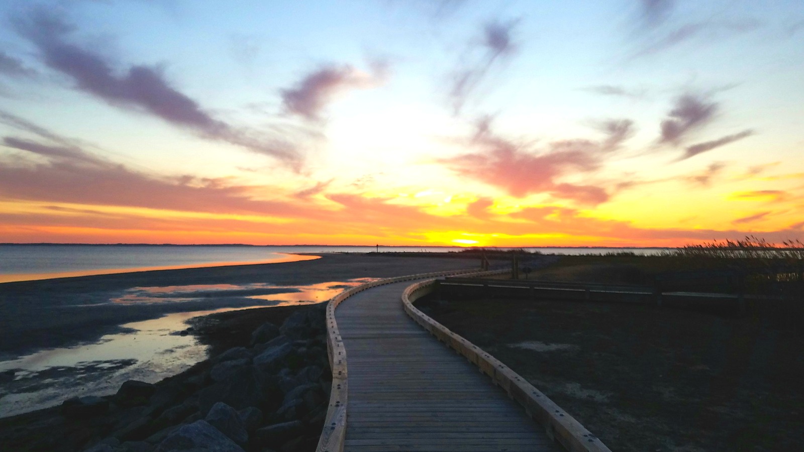 Boardwalk and soundfront at Historic Corolla Park