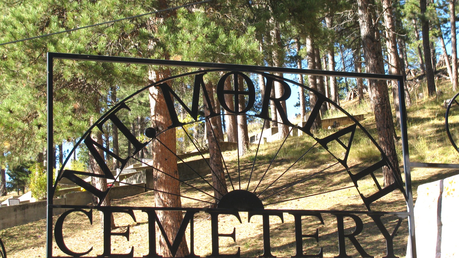 Mount Moriah Cemetery gate in Deadwood
