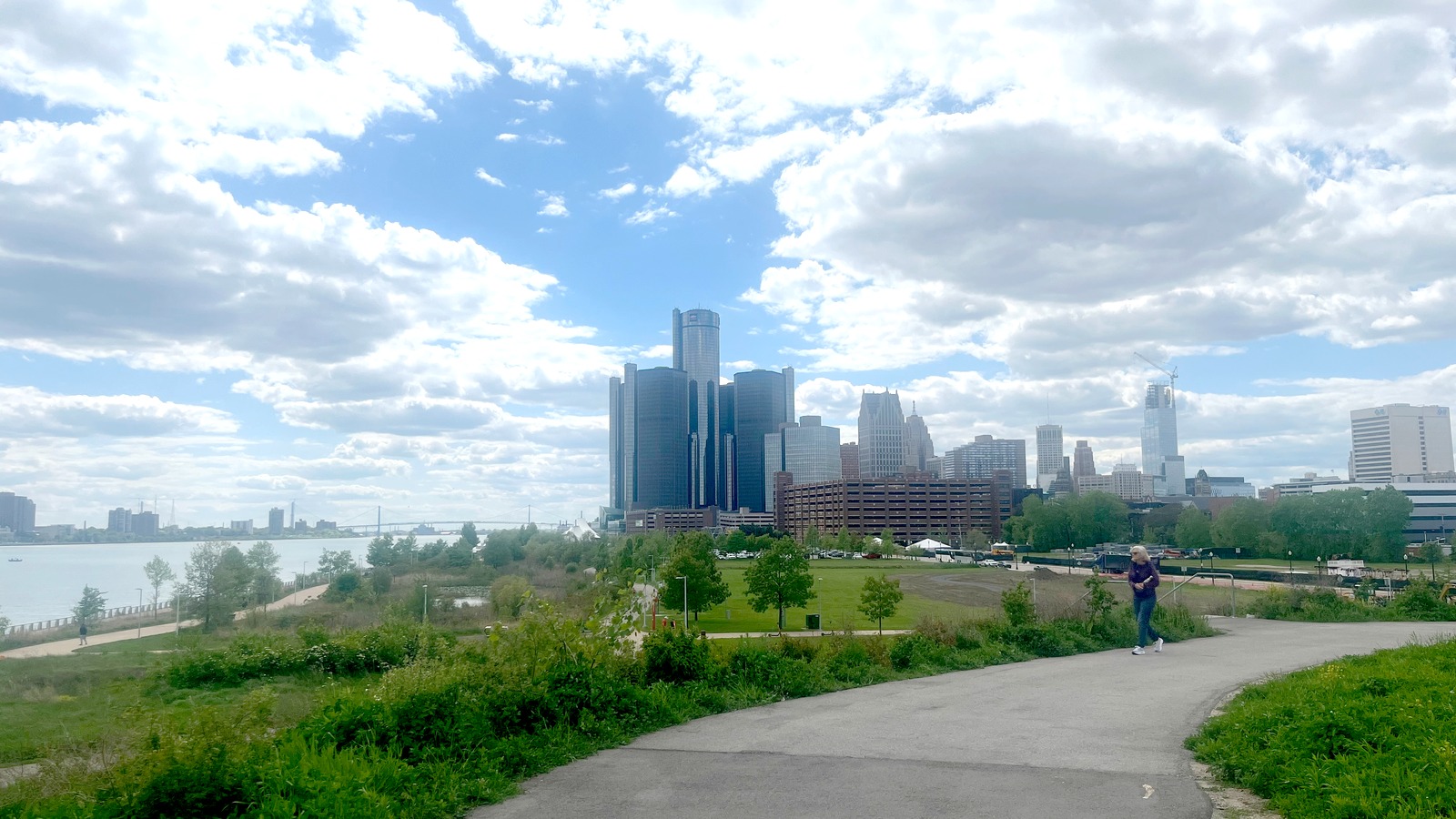 Detroit skyline from the RiverWalk