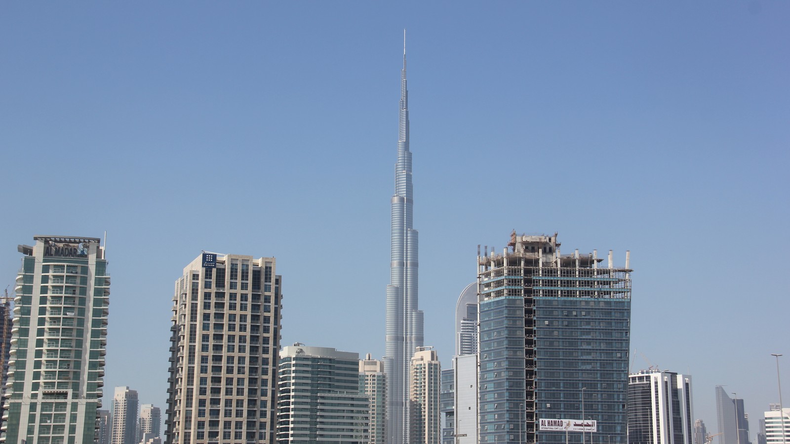 Burj Khalifa rising above Downtown Dubai