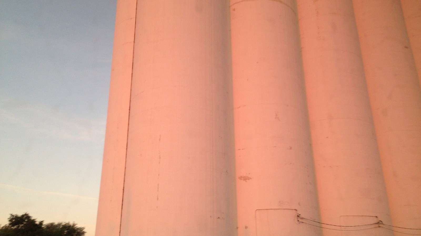 Evening light on grain elevators in Garden City, Kansas