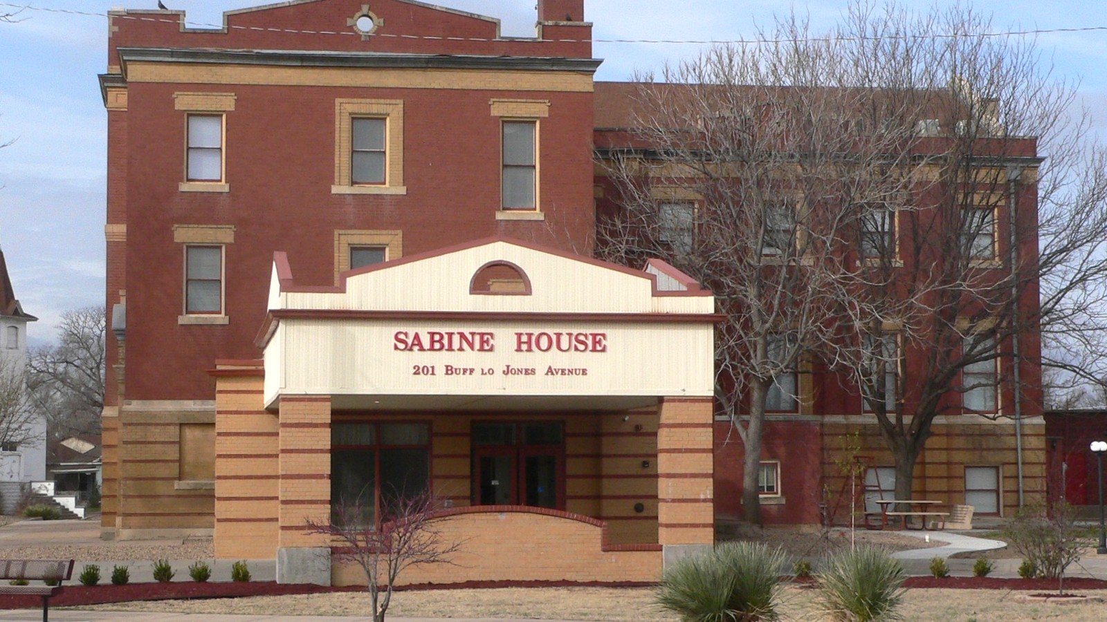 Historic Sabine Hall building in Garden City