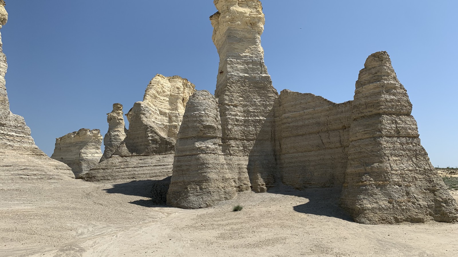 Chalk towers at Monument Rocks in western Kansas
