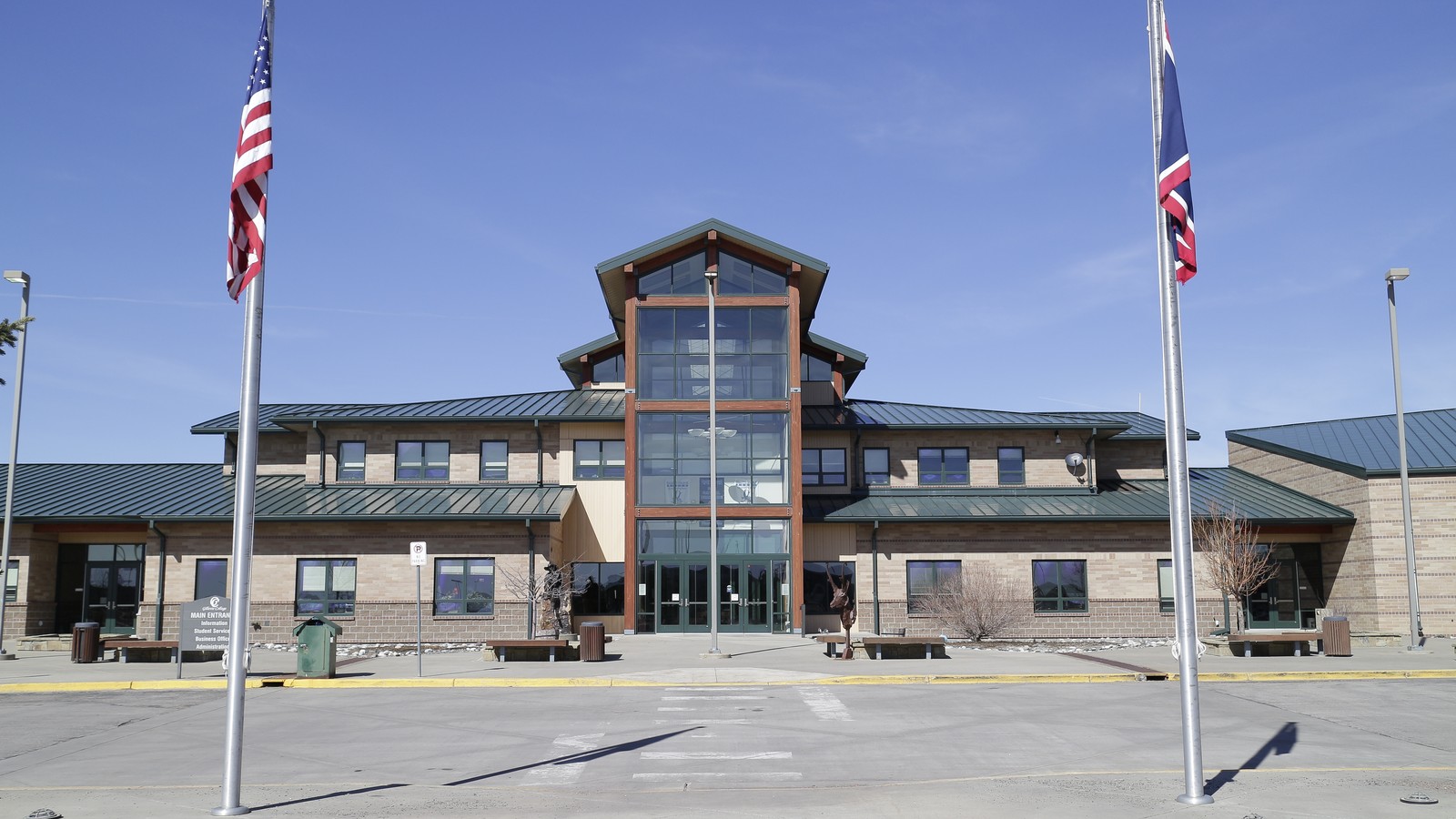 Main building entrance on the Gillette College campus