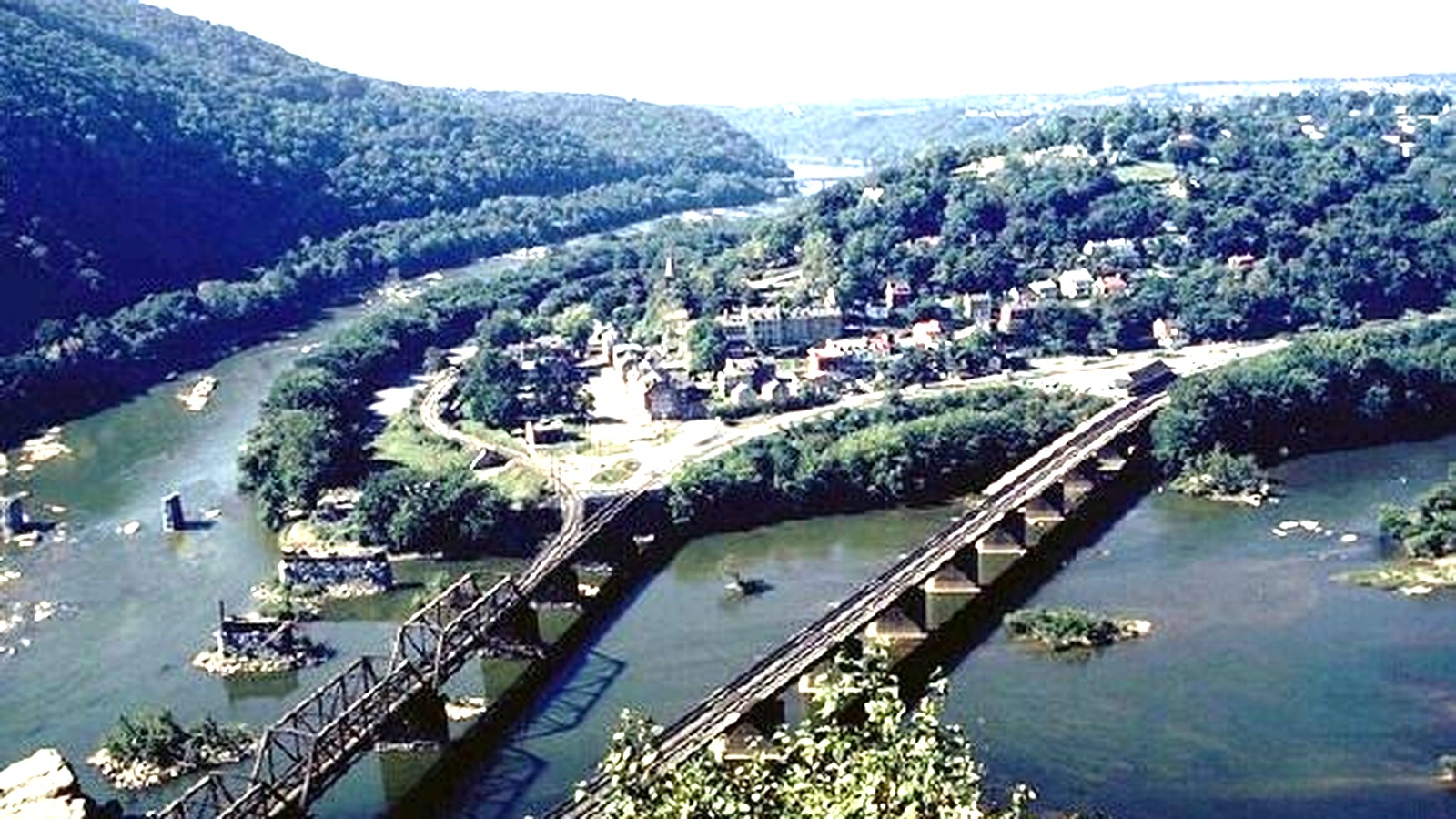 Historic Lower Town Harpers Ferry at the Potomac and Shenandoah river confluence