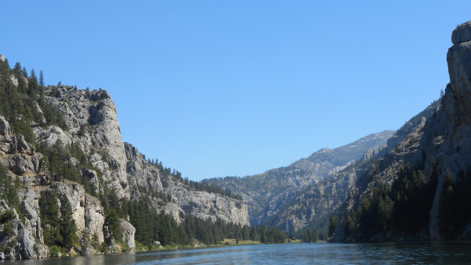 Missouri River cliffs at Gates of the Mountains
