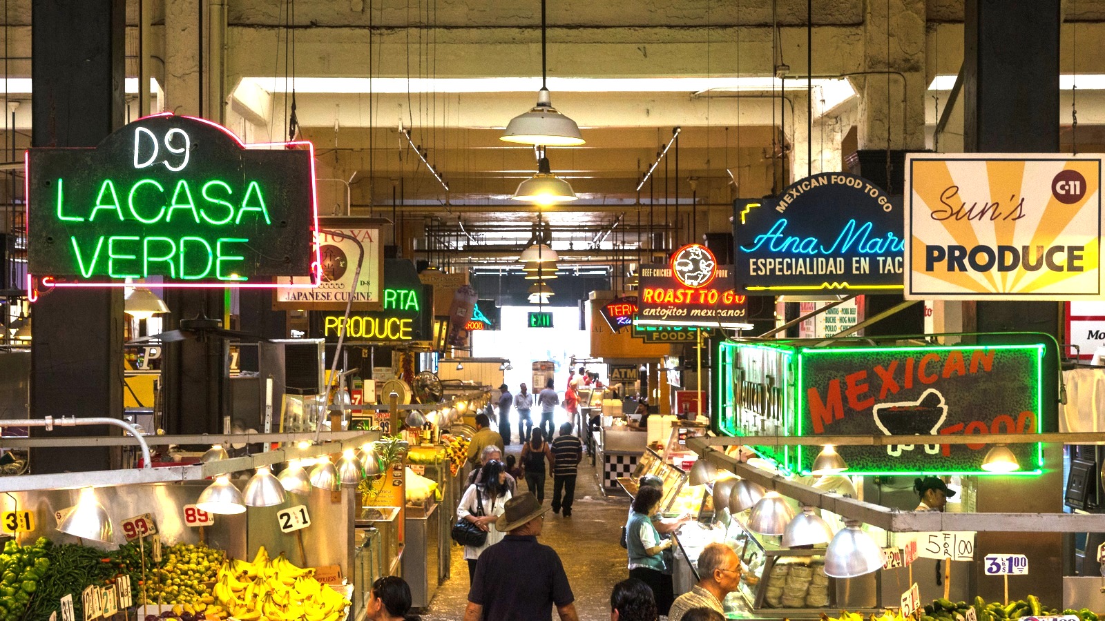 Interior of Grand Central Market in downtown Los Angeles