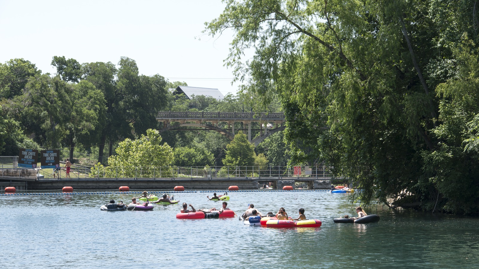 Tubers entering the Comal River at Prince Solms Park