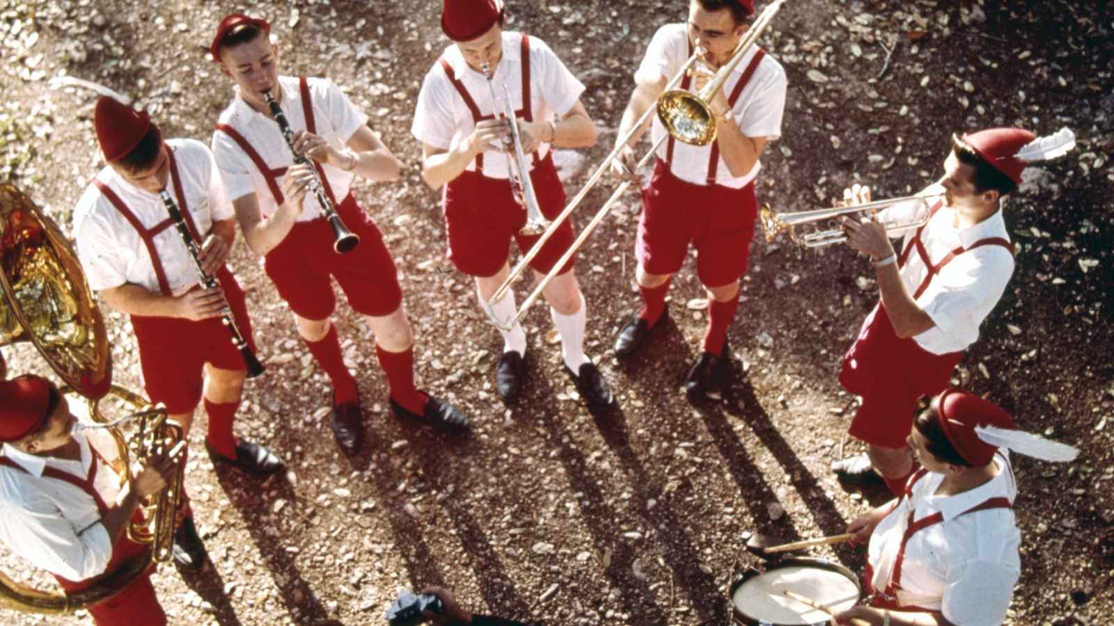 Marching musicians at Wurstfest in New Braunfels