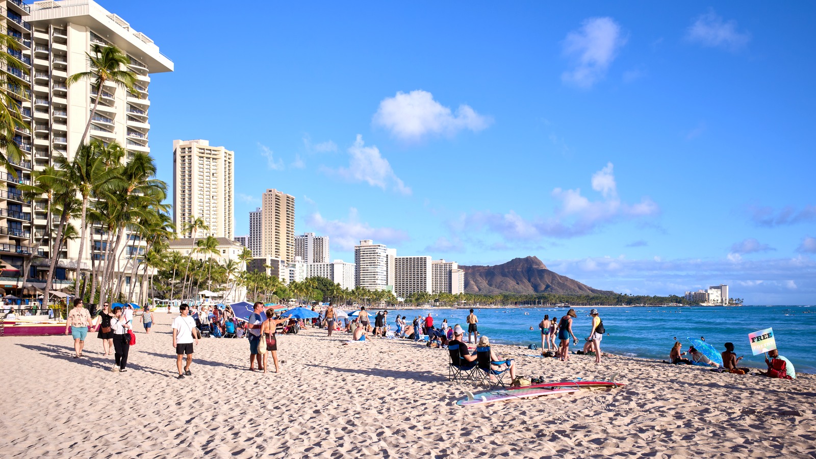 Waikiki Beach looking toward Diamond Head