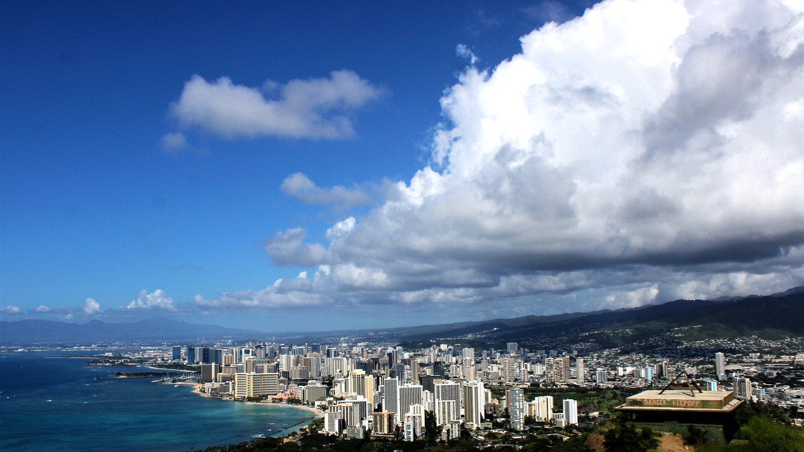 Honolulu coast viewed from Diamond Head