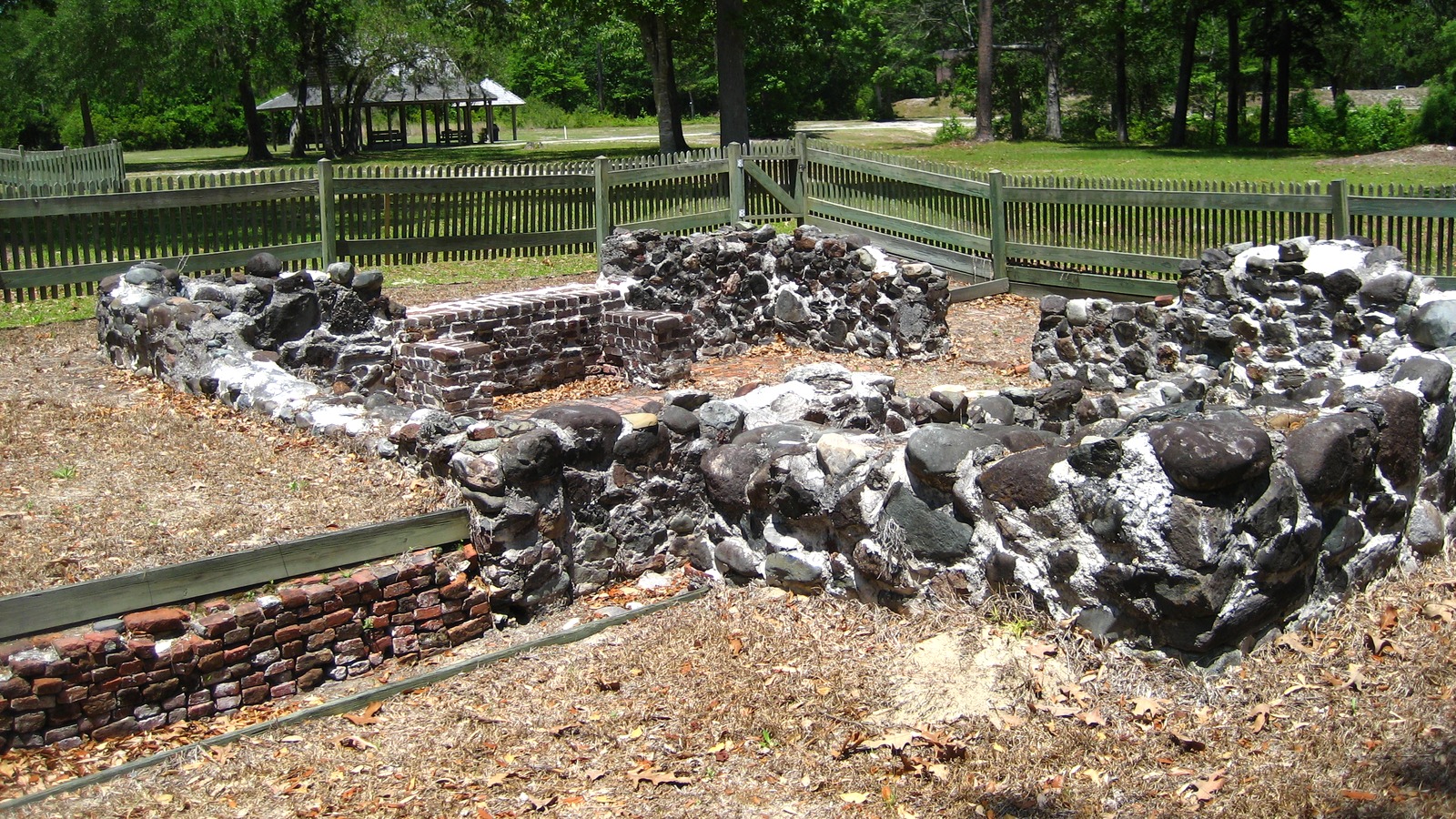 Excavated colonial ruins at Brunswick Town and Fort Anderson