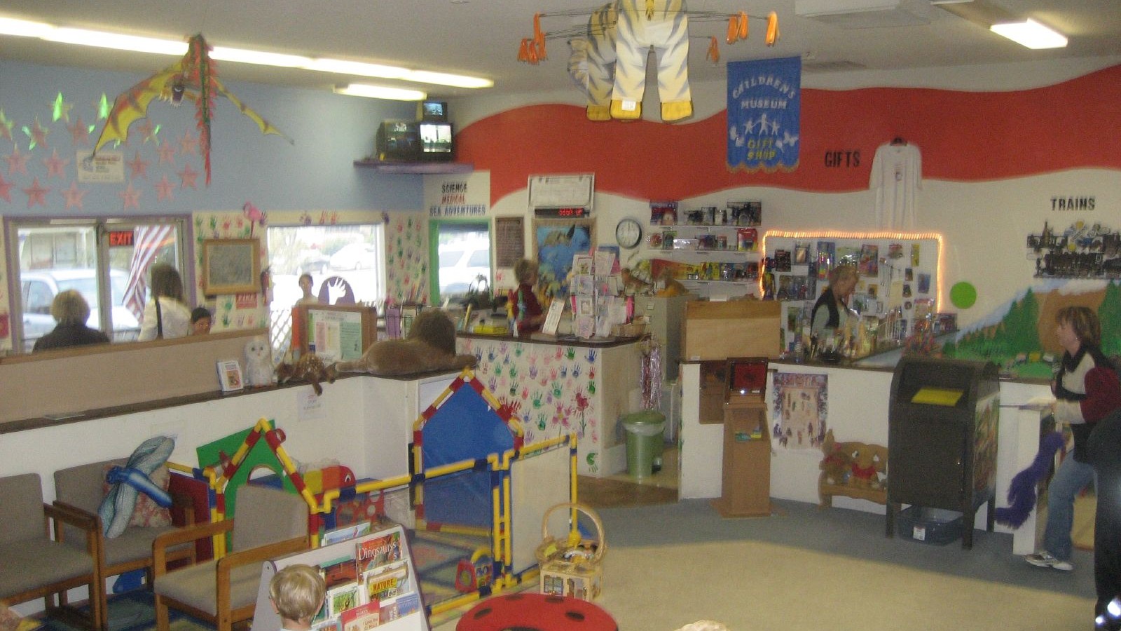 Hands-on children's science exhibit inside the Oakhurst museum
