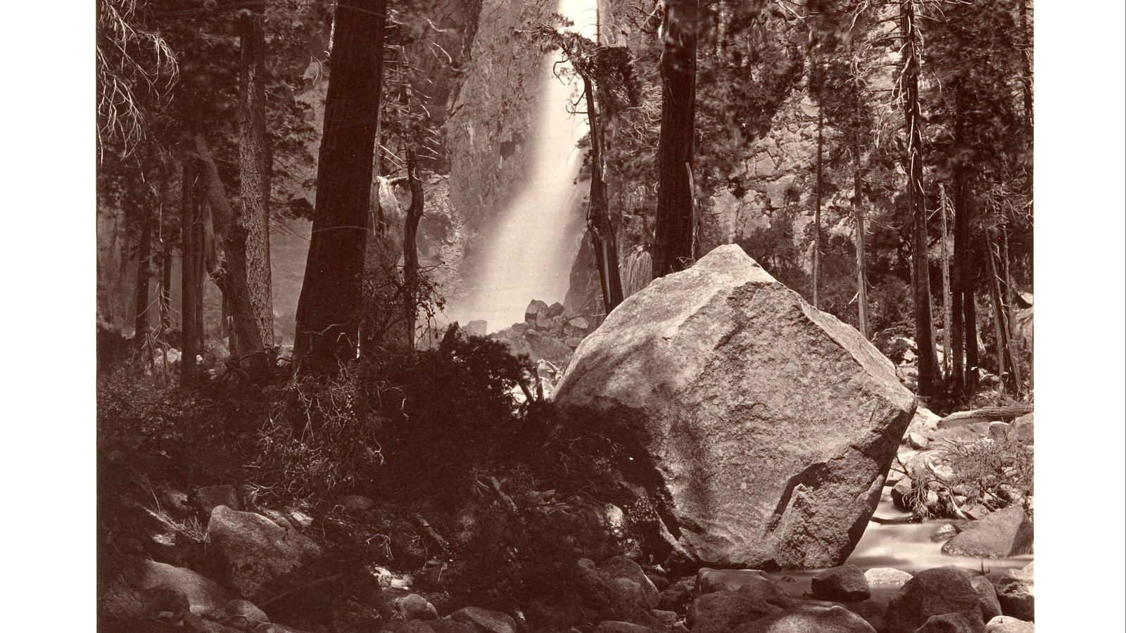 Lower Yosemite Fall and its granite-cliff setting